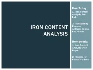 Iron Content Analysis
