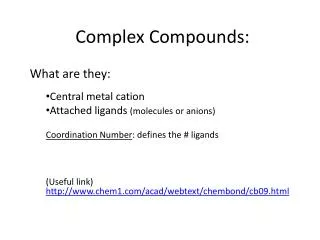 Complex Compounds: