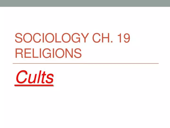 sociology ch 19 religions