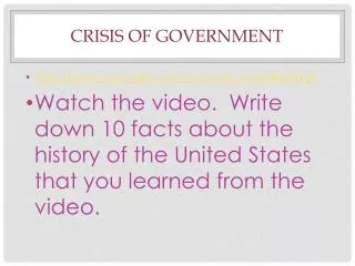 crisis of government