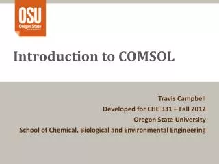 Introduction to COMSOL