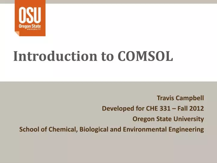 introduction to comsol