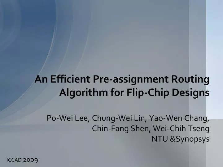 an efficient pre assignment routing algorithm for flip chip designs