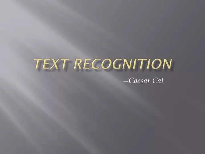 text recognition