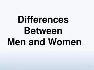 Differences Between Men and Women