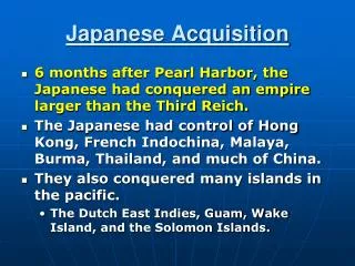Japanese Acquisition