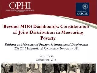 Beyond MDG Dashboards: Consideration of Joint Distribution in Measuring Poverty
