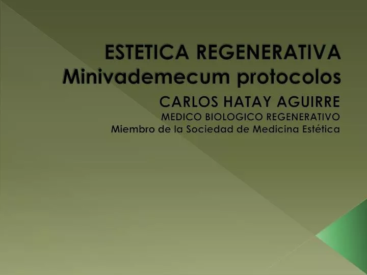 estetica regenerativa minivademecum protocolos