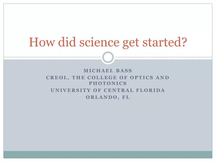how did science get started