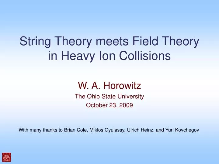 string theory meets field theory in heavy ion collisions