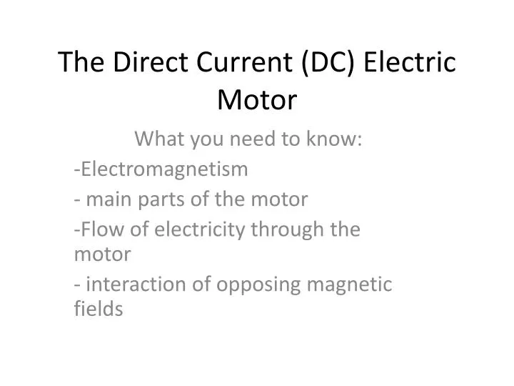 the direct current dc electric motor