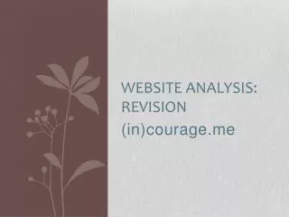 Website Analysis: Revision