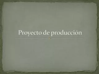 proyecto de producci n