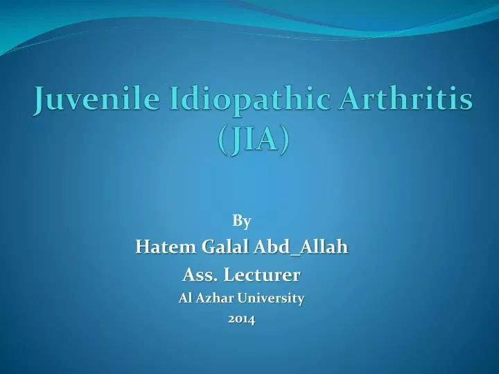 juvenile idiopathic arthritis jia