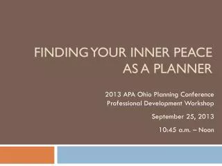 Finding Your Inner Peace as a Planner
