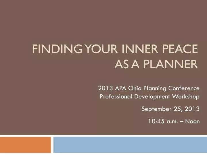 finding your inner peace as a planner