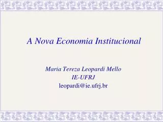 a nova economia institucional