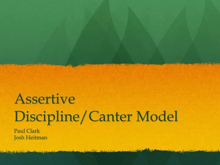 assertive discipline canter model