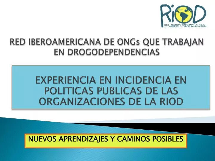 red iberoamericana de ongs que trabajan en drogodependencias