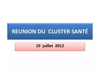 reunion du cluster sant