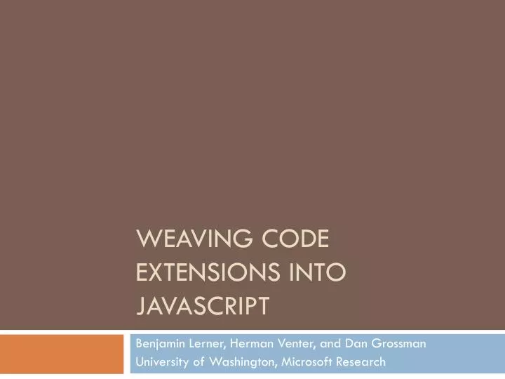 weaving code extensions into javascript