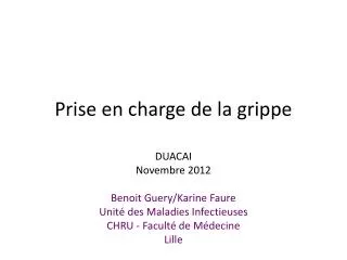 prise en charge de la grippe