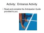 Activity: Entrance Activity - slide 1