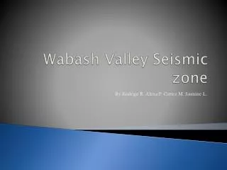 Wabash Valley Seismic zone