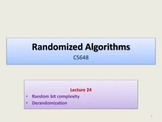 Randomized Algorithms CS648