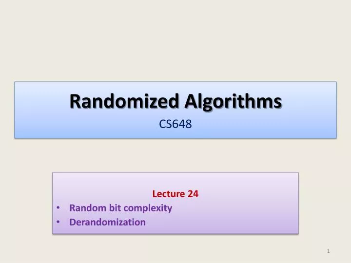 randomized algorithms cs648