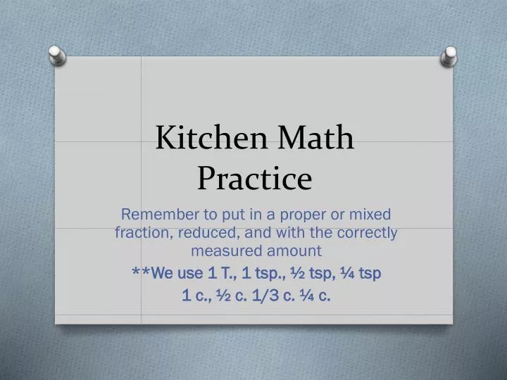 kitchen math practice