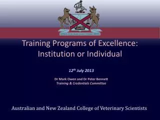 Training Programs of Excellence: Institution or Individual