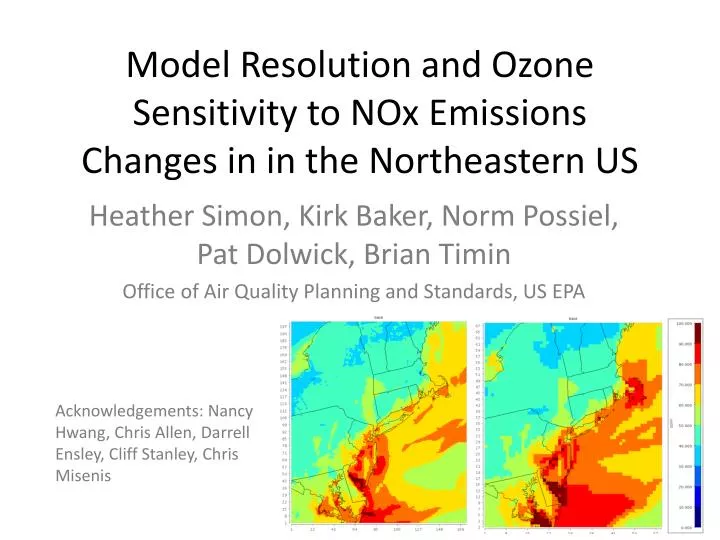 model resolution and ozone sensitivity to nox emissions changes in in the northeastern us