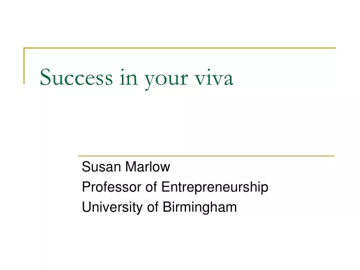 success in your viva