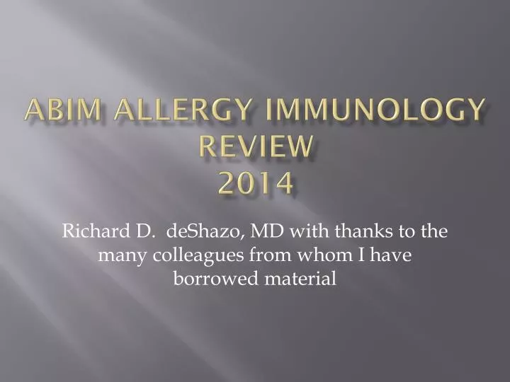 abim allergy immunology review 2014
