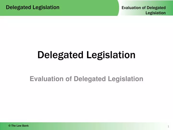 delegated legislation
