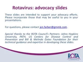 Rotavirus: advocacy slides