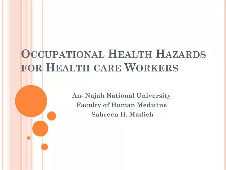 occupational health hazards for health care workers