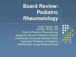 Board Review: Pediatric Rheumatology
