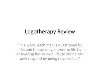 Logotherapy Review
