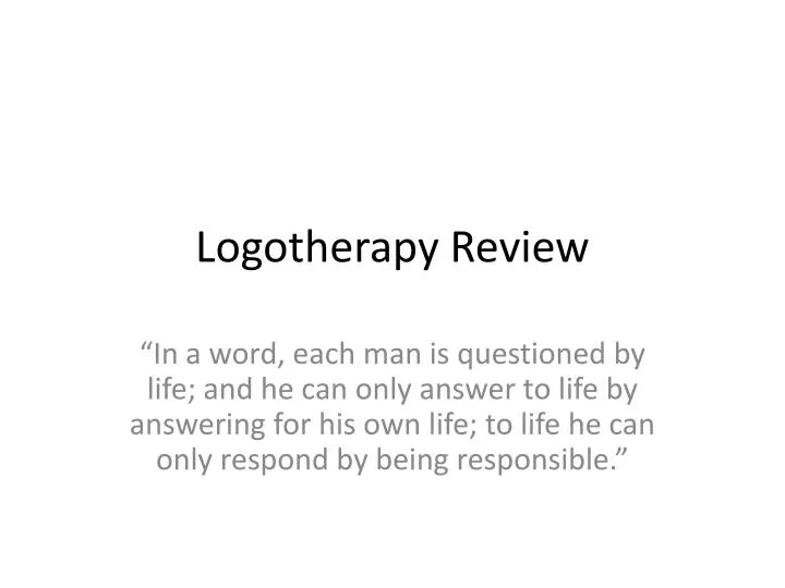 logotherapy review