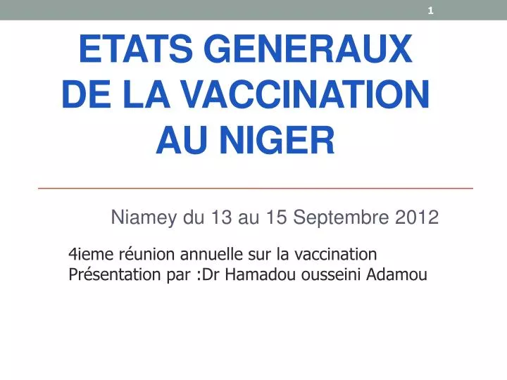 etats generaux de la vaccination au niger
