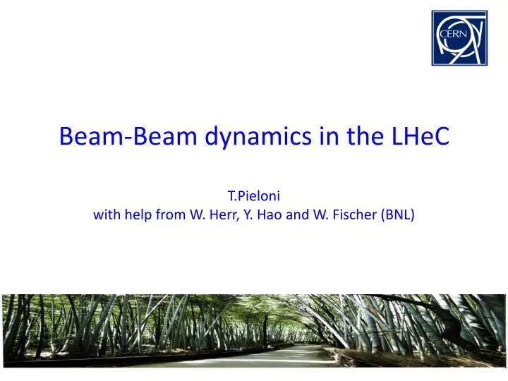 beam beam dynamics in the lhec t pieloni with help from w herr y hao and w fischer bnl