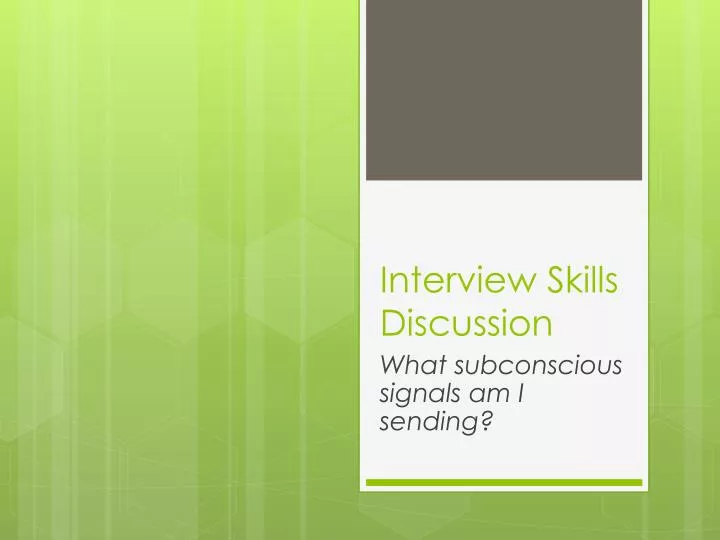 interview skills discussion