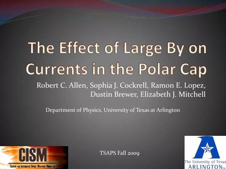 the effect of large by on currents in the polar cap