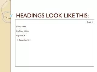 headings look like this