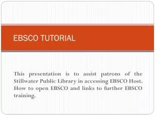 EBSCO TUTORIAL