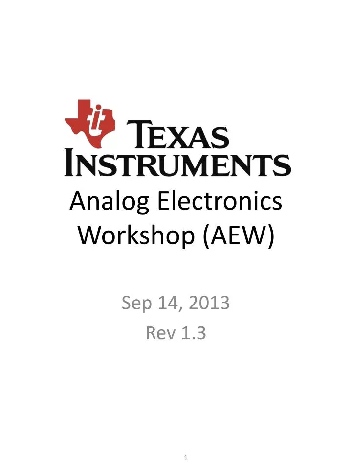 analog electronics workshop aew