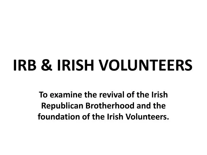irb irish volunteers