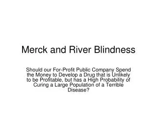 Merck and River Blindness